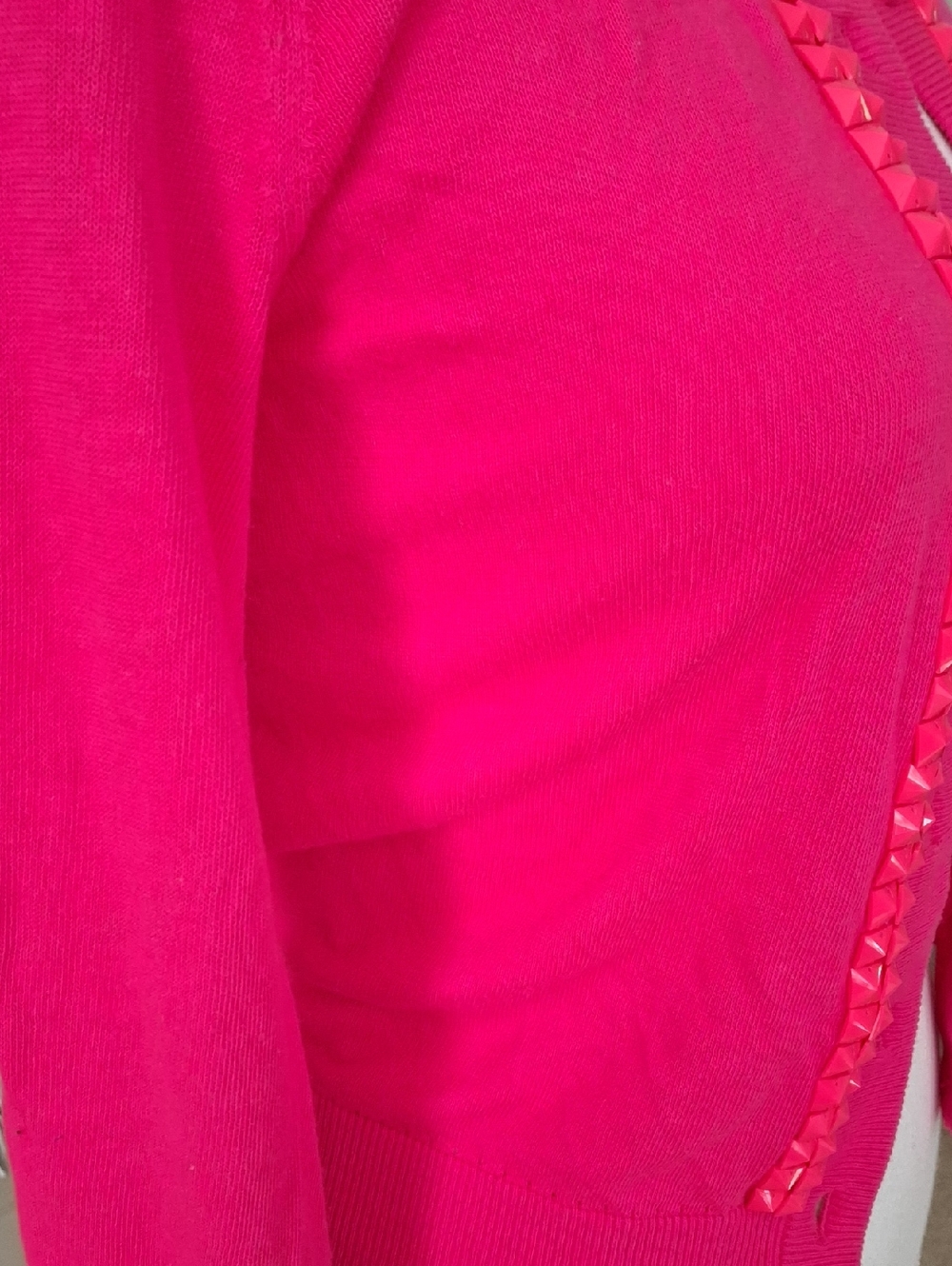 kate spade Hot Pink Stud-Trim Cardigan - Picture 4 of 4